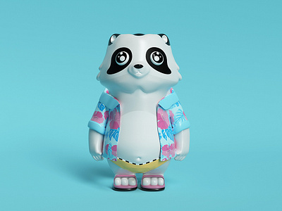 MesoZoo Wars ⸺ Raccoon 3d app character character animation character design characterdesign characters cinema4d dribbble render shot ui web