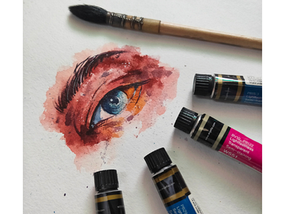 Watercolor Realistic Eye eye color artwork sale