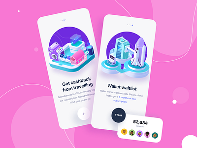 Waitlist Onboarding 3d 3d art bank clean concept dailyui design flat illustration isometric member onboarding profile ui user inteface ux uxdesign vector wallet website