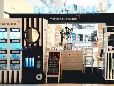 Beauty Bar art direction beauty product booth design brand identity concept design corporate branding cosmetic event branding graphic design key visual project lead setup structural styling