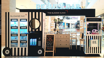 Beauty Bar art direction beauty product booth design brand identity concept design corporate branding cosmetic event branding graphic design key visual project lead setup structural styling