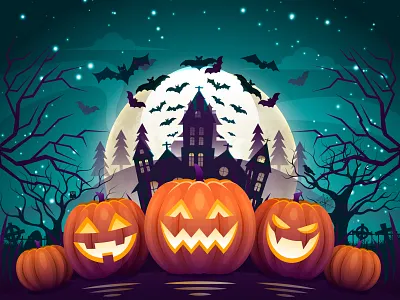 Happy Scary Halloween design gangbeetle halloween halloween bash halloween party ui