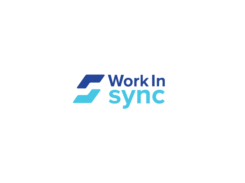 Work In Sync - Logo Animation animate animated gif animation artwork characteranimation characters desk desktop laptop logo logo animation logo art logo design logodesign logotype motion art motion graphics sync work working