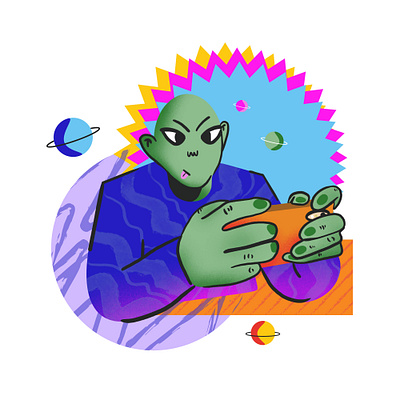 Out of this world gaming alien design digital design digital illustration digital illustrator freelance gaming handdrawn illustration procreate space ui