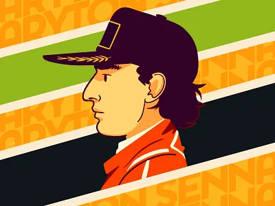Senna character art character design digitalart editorial art formula 1 graphic design illustration illustrator photoshop