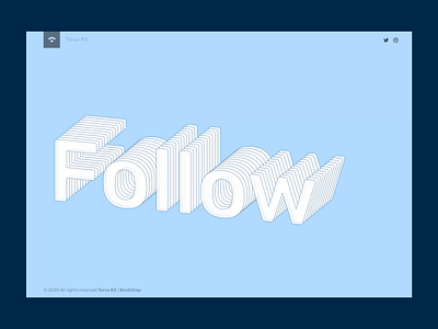 3D text follow animation css design flat html interaction minimal svg torus kit ui vector