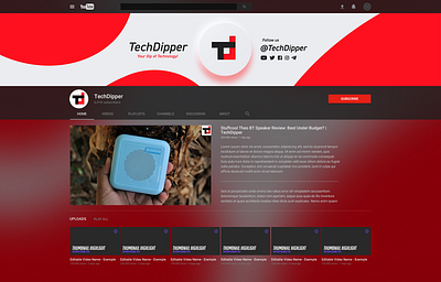 YouTube Channel Artwork for TechDipper branding channel channel art channel artwork design logo neumorphism redesign techdipper youtube youtube banner youtube channel youtuber