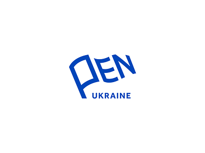 PEN Ukraine flag icon logo pen typography