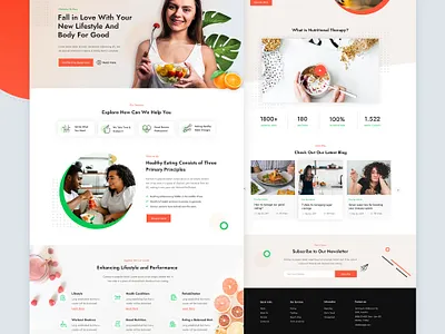 Cura - Website Design for Nutritionist cura cure health health coach healthcare healthy healthyfood landing nutrition nutritionist nutritionist landing