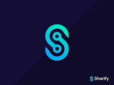 SHARIFY app blue brand brand identity branding flat icon latest logos lettering lettermark logo logo trend logo trends 2020 logomark minimal s letter logo s logo tech logo typography web