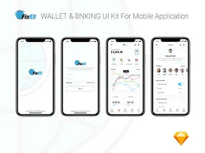 FinKit - Wallet & Banking UI Kit for Mobile Application banking finance mobile mobile app mobile app design mobile application ui ui design ux ux design wallet