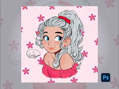 Flower girl 🌺🌸 adobe adobe photoshop adobe photoshop cc art artwork degital drawing design digital art drawing kingtharu