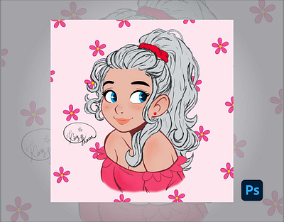 Flower girl 🌺🌸 adobe adobe photoshop adobe photoshop cc art artwork degital drawing design digital art drawing kingtharu