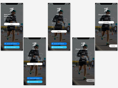 Running App Login Page app athlete concept design login login form login page login screen mobile mobile app design mobile ui run runner running running app sketch sport ui ui design ux