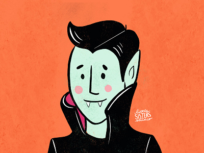 Vampire cartoon cute fangs halloween illustration vampire