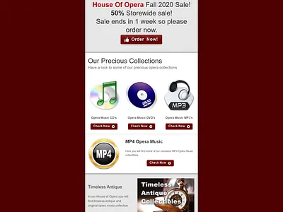 PURE HTML CSS EMAIL TEMPLATE FOR THE COMPANY HOUSE OF OPERA email email campaign email design email marketing email template html css html email template html template