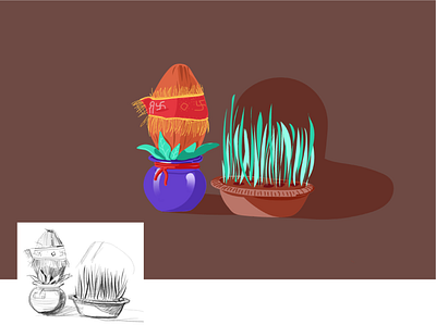 India_illustration _kalash 2d art character coconut design illustration illustration ux ui indian indian culture indian food indian illustrator plant ui vector