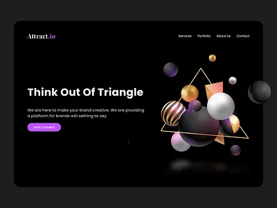 Atrract Design Studio 3D landing Page UI design 3d 3d art 3d artist app brandidentity branding color colorful daily ui dailyui design illustration landing landing page typography ui ui ux ui design uiux webdesign