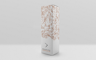 Packaging - Greater Than Gin alcohol branding alcohol packaging doodles gin gold foil gold leaf illustration luxury package design packaging wine label