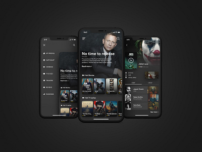 Movie mobile app dark ui design mobile app mobile app design mobile application mobile design mobile ui movie app