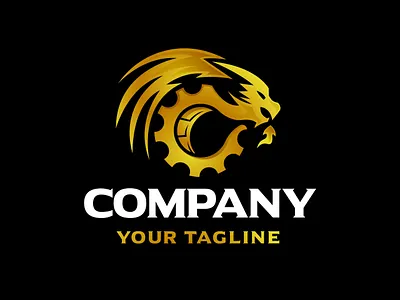 Golden Dragon Logo ancient dragon dragons epic esport fire fix gear industrial industry legendary monster myth mythic mythical creature repair serpent snake sport wings