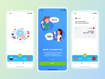 Voicelator - Text and voice translator language mobile app mobile application mobile translator speaker translate ui ux
