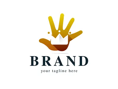 Midas Hand Logo 3d logo crown god gradient logo hand king marketing media midas mithology multimedia myth mythic mythology negative space network networking queen social unity