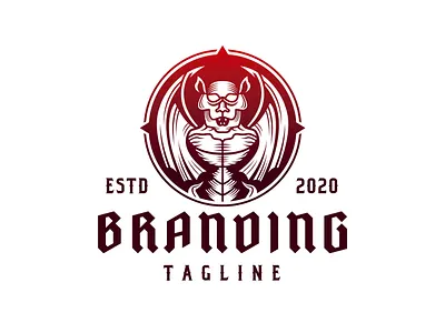 Gargoyle Logo creature demon drink label gargoyle gothic grunge marketing mascot media metal monster monsters multimedia vampire wings