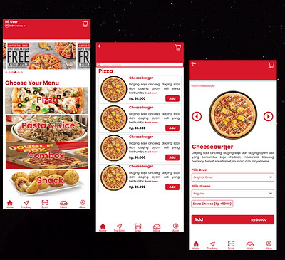 Redesign Pizza hut Indonesia app design typography ui uidesign uiux ux vector