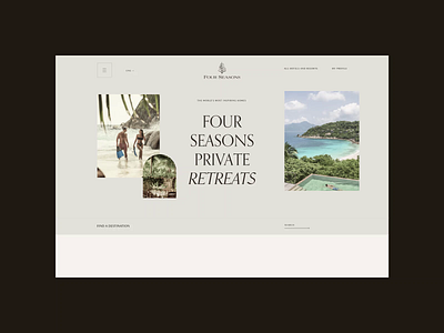 Four Seasons. Private retreats animation design minimal ui ux web