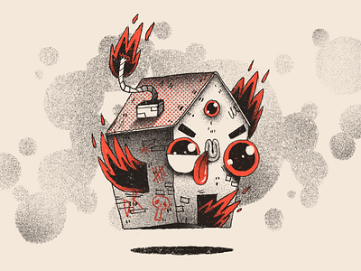 Bomb House art artwork bomb house character character design handmade house illustration