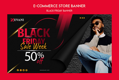 BLACK FRIDAY | E-COMMERCE BANNER | HALASH agency balckfriday banner branding community design ecommerce illustration landingpage minimal red sale ui website wordpress