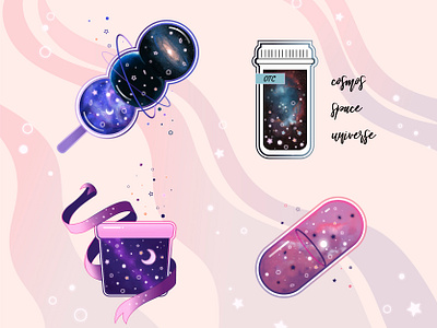 Cosmos cosmos illustration space stars sticker vector