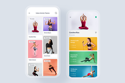 Yoga & Fitness mobile app concept app concept fitness gym mobile sport template theme trainer training ui ui kit ux yoga