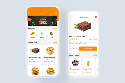 Food Ordering mobile app concept app concept delivery food item mobile product profile restaurant shop store template ui uikit ux