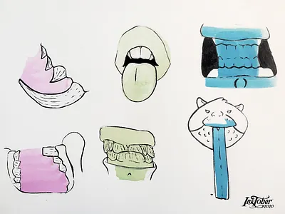 INKTOKER - Day 8 - Teeth cartoon character comics draw drawing illustration ink inktober inktober2020 sketch sketchbook smile teeth