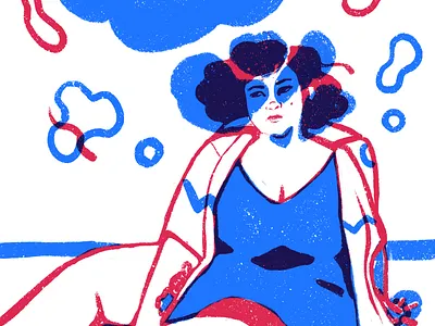 Self Portrait blue cute art illustration queer art red weird zine