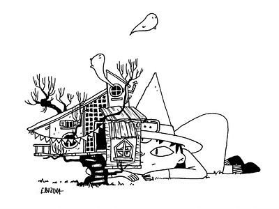 Home doll house dribbbleweeklywarmup halloween inking inktober inktober2020 spooktober spooky season witch