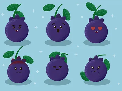 Blurby the Blueberry affinity art affinity designer fruit illustration illustration kawaii illustration vector illustration
