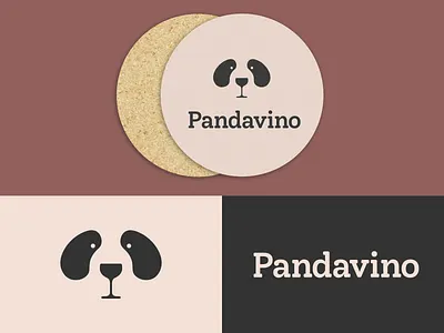 Pandavino | Logo for a Wine Bar glass logo logo design logotype panda wine wine bar wine glass