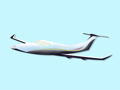 Pilatus PC 12 design flat illustration illustrator minimal vector