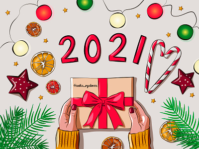 New Year's flat lay. Vector illustration for blog. 2021 blog post cartoon christmas card doodle flat illustration flat lay illustraion new year new year card sketch vector