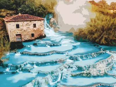 водопад design illustration typography vector