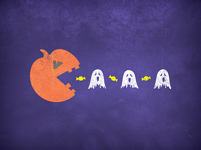 Spooky Candy Addict arcade game candy dribbbleweeklywarmup ghosts halloween design halloween party illustration pacman pop culture pumpkin retro scary scream spooktober spooky season vector video game