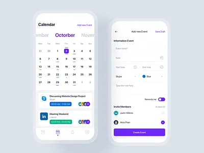 Event - Calendar mobile app concept app calendar concept datetime event interface kit material mobile plan schedule template todo list ui ui kit uikit ux
