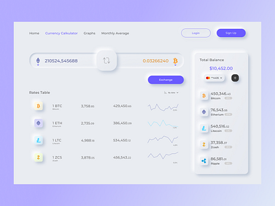 Cryptocurrency website bank bitcoin crypto wallet cryptocurrency design money neumorphism ui ux website