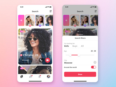 App for communication app design dating app interface ios mobile mobile app ui