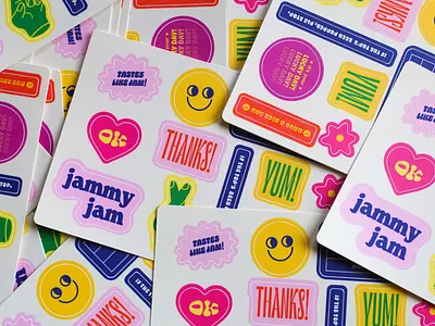 Stickers for Jammy Jam design illustration minneapolis package package design packaging sticker design stickers typogaphy