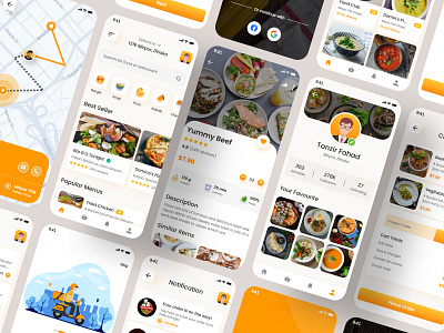 Food Delivery App Ui Kit Design burger courier app ui courier web ui delivery man delivery web ui designer fast delivery fastfood kfc kfc ui online delivery app ui online delivery web ui online food order app ui online food web ui online order app ui online pizza order online ui pizza ui