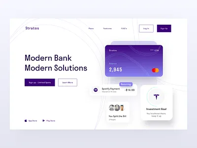 Banking Landing Page bank banking design flat landingpage minimal product design typography ui ux